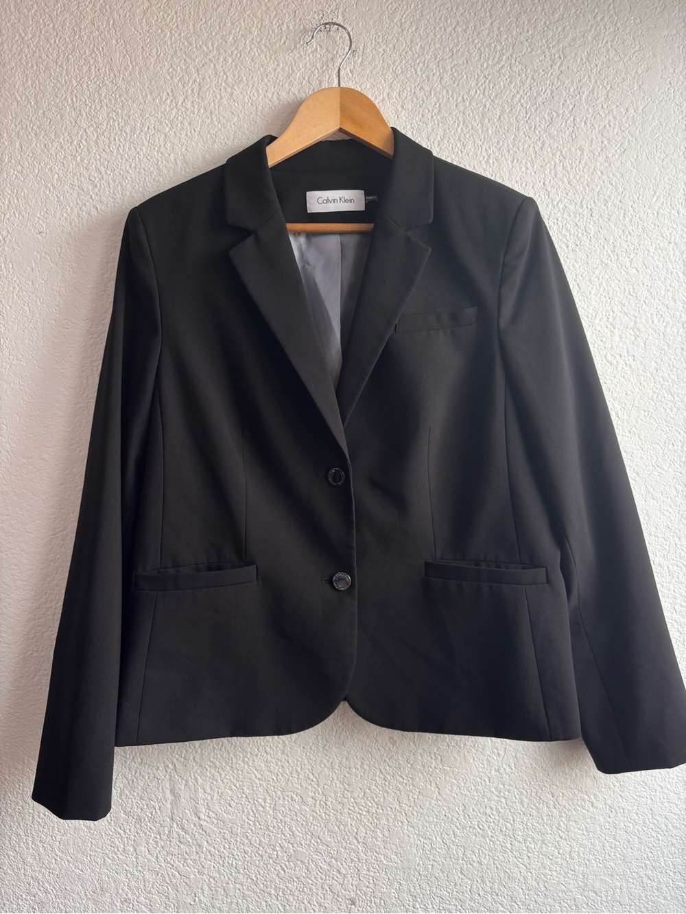 Calvin Klein Black Two Button Womens Blazer Large